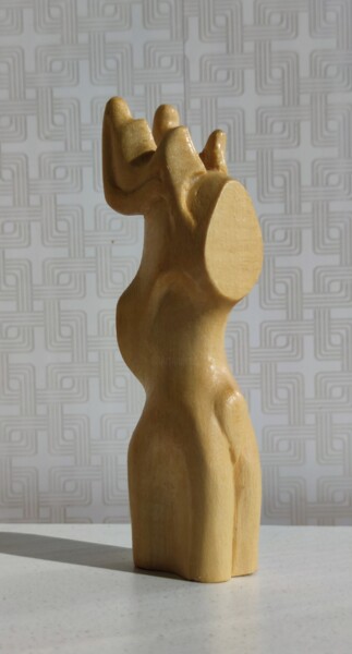 Skulptur mit dem Titel "Double Elk" von Andrei Latyshev, Original-Kunstwerk, Holz