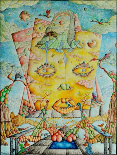 Peinture intitulée "Pages perdues" par Andrej Platounov, Œuvre d'art originale, Huile