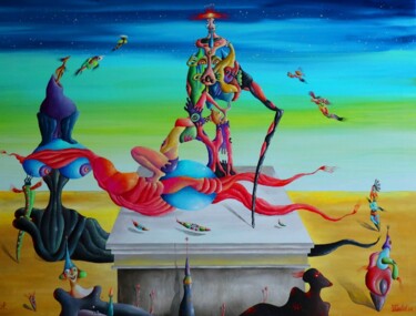 Картина под названием "Echec de la communi…" - Andrej Platounov, Подлинное произведение искусства, Масло
