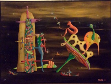 Картина под названием "Astrologue" - Andrej Platounov, Подлинное произведение искусства, Масло