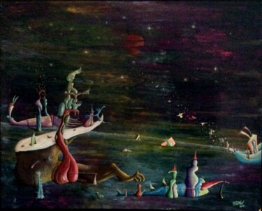 Peinture intitulée "Rives lointaines" par Andrej Platounov, Œuvre d'art originale, Huile