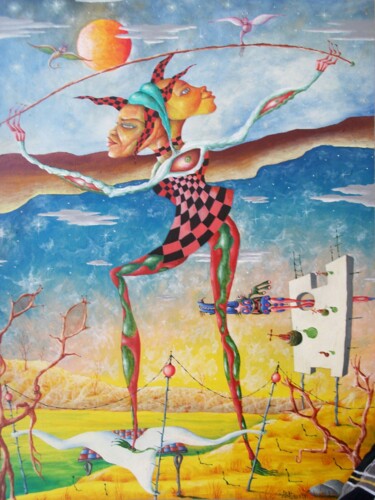 Peinture intitulée "Les Gémeaux" par Andrej Platounov, Œuvre d'art originale, Huile