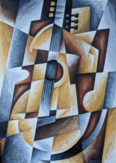 Painting titled "Гитара" by Andrei Saratov, Original Artwork, Acrylic