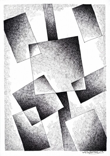 Tekening getiteld "7 прямоугольников" door Andrei Saratov, Origineel Kunstwerk, Gelpen