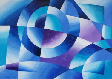 "Композиция в синем" başlıklı Tablo Андрей Саратов tarafından, Orijinal sanat, Petrol