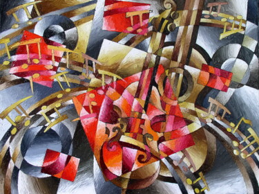 Peinture intitulée "Музыкальная компози…" par Andrei Saratov, Œuvre d'art originale, Huile