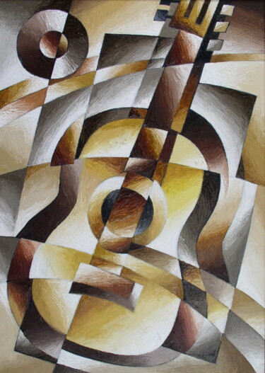 Peinture intitulée "Гитара 2011" par Andrei Saratov, Œuvre d'art originale, Huile