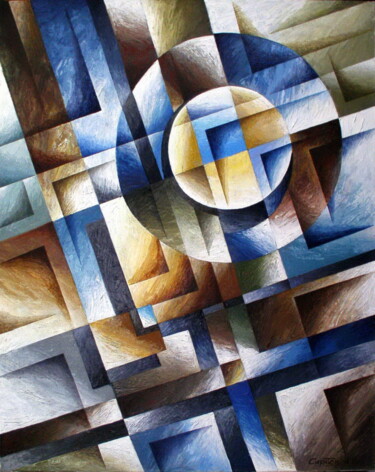 Картина под названием "Композиция" - Андрей Саратов, Подлинное произведение искусства, Масло