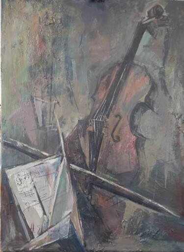 Картина под названием "Скрипка" - Андрей Шугаров, Подлинное произведение искусства, Масло
