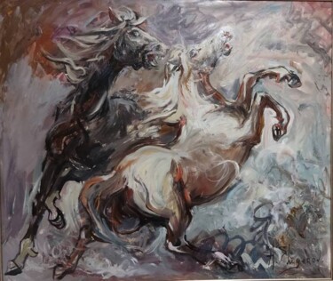 Картина под названием "Серенада" - Андрей Шугаров, Подлинное произведение искусства, Масло Установлен на Деревянная рама для…