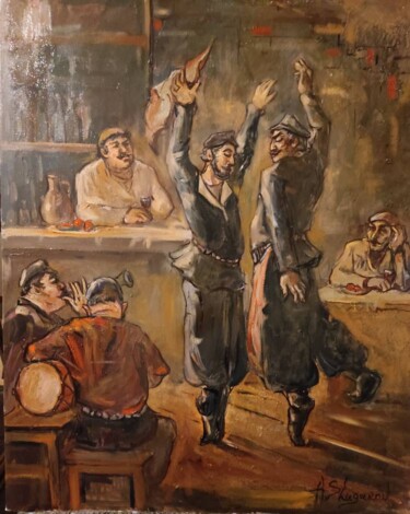 Картина под названием "DANCE OF THE KINTOS" - Андрей Шугаров, Подлинное произведение искусства, Масло