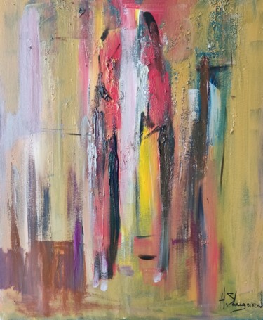 Картина под названием "Встреча" - Андрей Шугаров, Подлинное произведение искусства, Масло