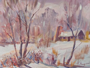 Картина под названием "Зимний день" - Андрей Шугаров, Подлинное произведение искусства, Акрил