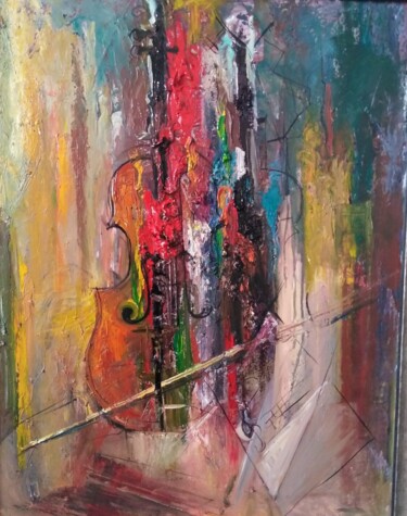 Картина под названием "Скрипка А." - Андрей Шугаров, Подлинное произведение искусства, Масло