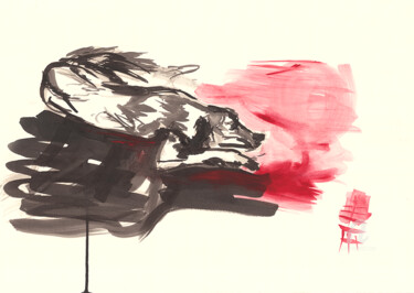 Zeichnungen mit dem Titel "Hund im Zeichen des…" von Andreja Soleil, Original-Kunstwerk, Tinte