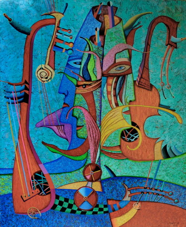 Malarstwo zatytułowany „Carnival 2” autorstwa Andrej Losovoj, Oryginalna praca, Olej Zamontowany na Drewniana rama noszy