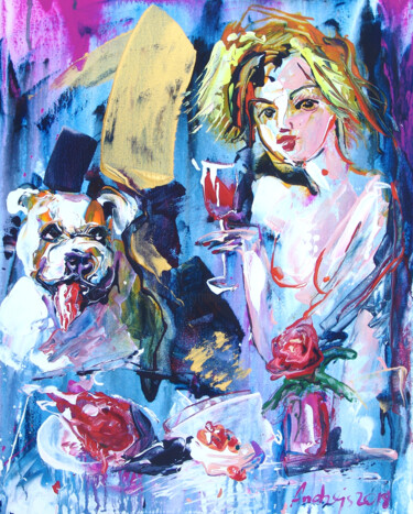 Painting titled "Girlfriend" by Andrejs Bovtovičs, Original Artwork, Acrylic
