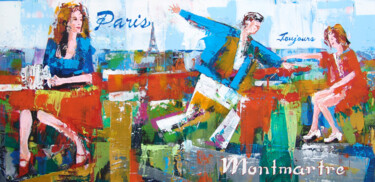 Pittura intitolato "Paris. Montmartre.…" da Andrejs Bovtovičs, Opera d'arte originale, Acrilico