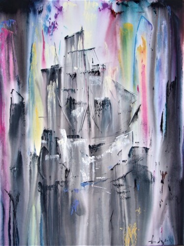 Картина под названием "After storm" - Andrejs Bovtovičs, Подлинное произведение искусства, Акрил Установлен на Деревянная ра…