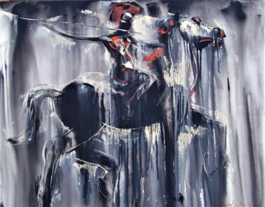 Pintura titulada "Riding Amazon" por Andrejs Bovtovičs, Obra de arte original, Acrílico Montado en Bastidor de camilla de ma…