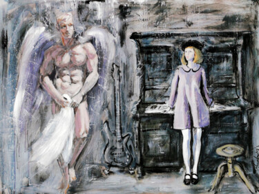 Картина под названием "Annunciation. Are Y…" - Andrejs Bovtovičs, Подлинное произведение искусства, Акрил Установлен на Дере…