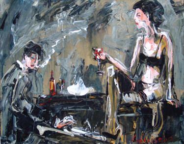 Картина под названием "Smooth Jazz Romantic" - Andrejs Bovtovičs, Подлинное произведение искусства, Акрил