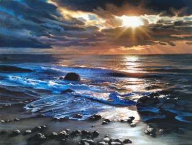 「sunset.jpg」というタイトルの絵画 Andre Kazarianによって, オリジナルのアートワーク, オイル