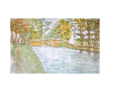 Peinture intitulée "Le Canal du Midi" par André Lannes, Œuvre d'art originale