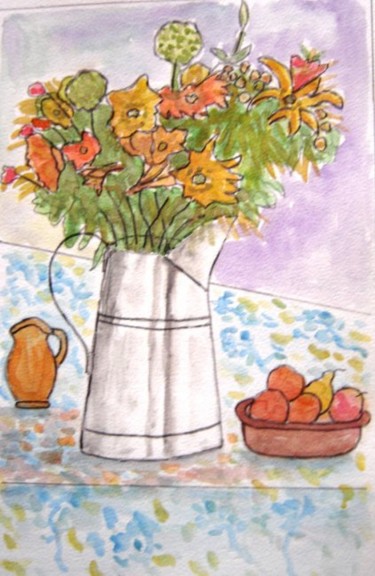 Peinture intitulée "Bouquet sauvage" par André Lannes, Œuvre d'art originale