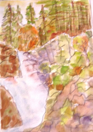 Peinture intitulée "La cascade" par André Lannes, Œuvre d'art originale