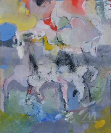 Cal. Peinture intitulée "Cal." par André Le Corre, Œuvre d'art originale, Huile Monté sur Châssis