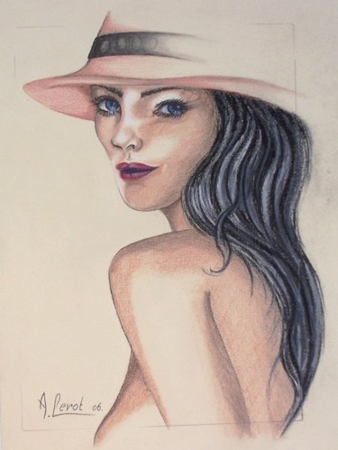 Painting titled "Chapeau d'Elle" by André Lerot, Original Artwork