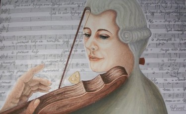 Painting titled "Mozart" by André Lerot, Original Artwork