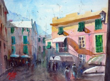 Pintura titulada "Dans les ruelles de…" por André Méhu, Obra de arte original