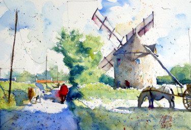 Peinture intitulée "Milin Avel Kercousq…" par André Méhu, Œuvre d'art originale, Aquarelle