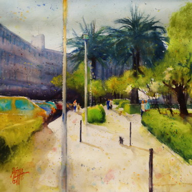 Pittura intitolato "Promenade" da André Méhu, Opera d'arte originale, Acquarello