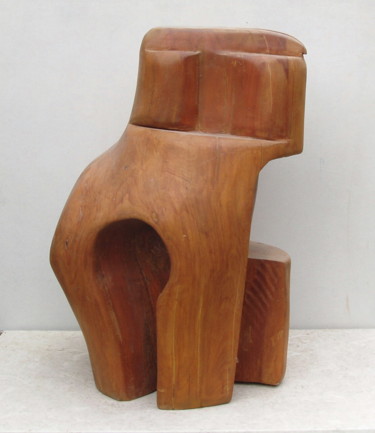 Sculpture intitulée "sc-bilis-face4-bis.…" par André Quétard, Œuvre d'art originale, Bois