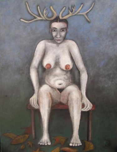 Peinture intitulée "nu aux bois" par Andre Rippert, Œuvre d'art originale, Huile
