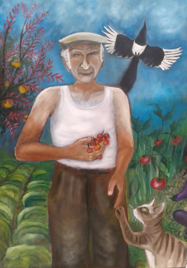 Peinture intitulée "Aristide, les ceris…" par Andre Rippert, Œuvre d'art originale, Huile