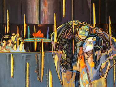 Painting titled "APRES-MIDI PLUVIEUX…" by Andrés Calderón Sánchez, Original Artwork, Oil