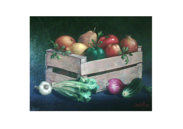 Pintura titulada "cesta-de-frutas.jpg" por El Pintautor, Obra de arte original