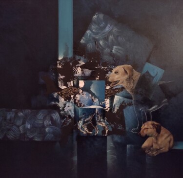 Painting titled "Nocturno" by Andrés Narváez, Original Artwork, Oil