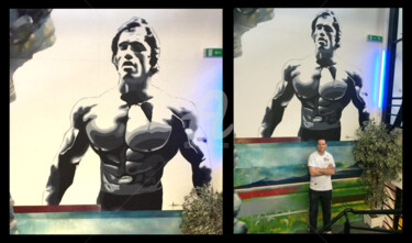 Fresque New Fitness à Sarreguemines "Arnold " Peinture intitulée "Fresque New Fitness…" par Frédéric Andrès, Œuvre d'art originale, Acrylique