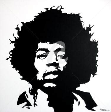 Jimmy Hendrix Peinture intitulée "Jimmy Hendrix" par Frédéric Andrès, Œuvre d'art originale, Acrylique