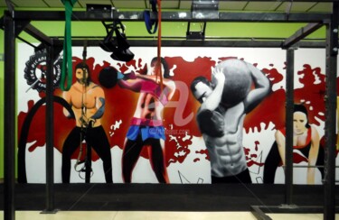 Salle de sport Peinture intitulée "Salle de sport" par Frédéric Andrès, Œuvre d'art originale, Acrylique
