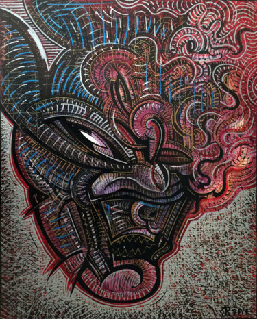 Malerei mit dem Titel "burn beibi burn" von Andres A J R, Original-Kunstwerk, Acryl
