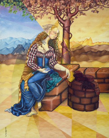Картина под названием "Maria de Magdala" - Andres Gomez, Подлинное произведение искусства, Масло