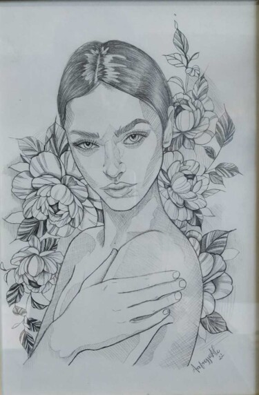 Dibujo titulada "Florista" por Andressa Alcântara, Obra de arte original, Grafito