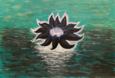 Painting titled "Connection to Lotus" by Andrew Goreds (The Outsider), Original Artwork, Acrylic
