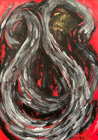 Painting titled "Entangled in flesh" by Andrew Goreds (The Outsider), Original Artwork, Acrylic